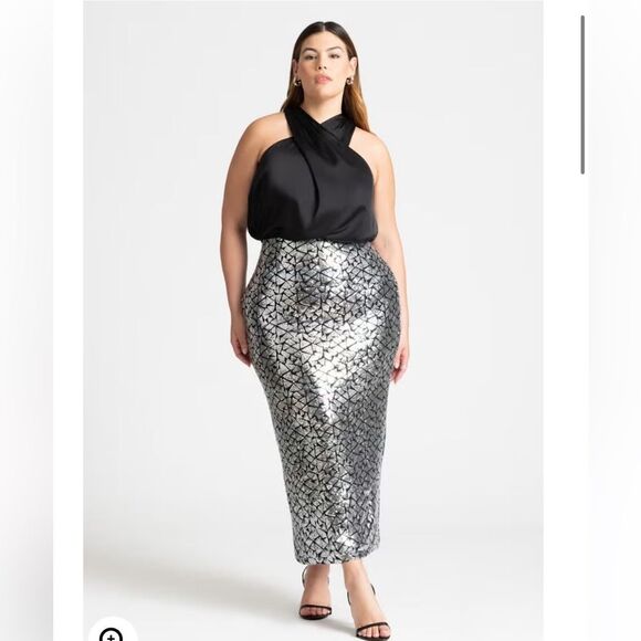 Eloquii Maxi Sequin Skirt - Picture 1 of 5